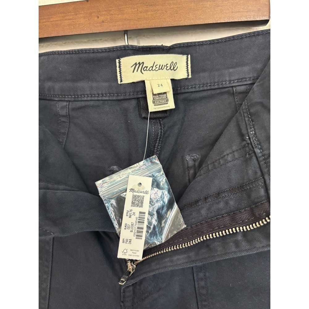 NWT Navy Madewell Women's The Darted Barrel-Leg Utility Workwear Pant 24 #NV176 - Picture 5 of 10